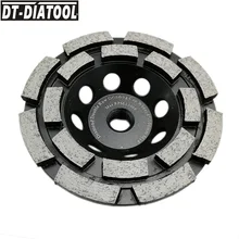 DT-DIATOOL 1 шт. Dia100mm Diamond двухрядные чашевидный шлифовальный круг 4 дюйма для бетонного кирпича твердый камень Гранит Мрамор с M14 нить