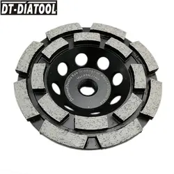 DT-DIATOOL 1 шт Dia100mm Diamond двухрядные чашевидный шлифовальный круг 4 дюйма для бетона, кирпича твердый камень Гранит Мрамор с M14 нить