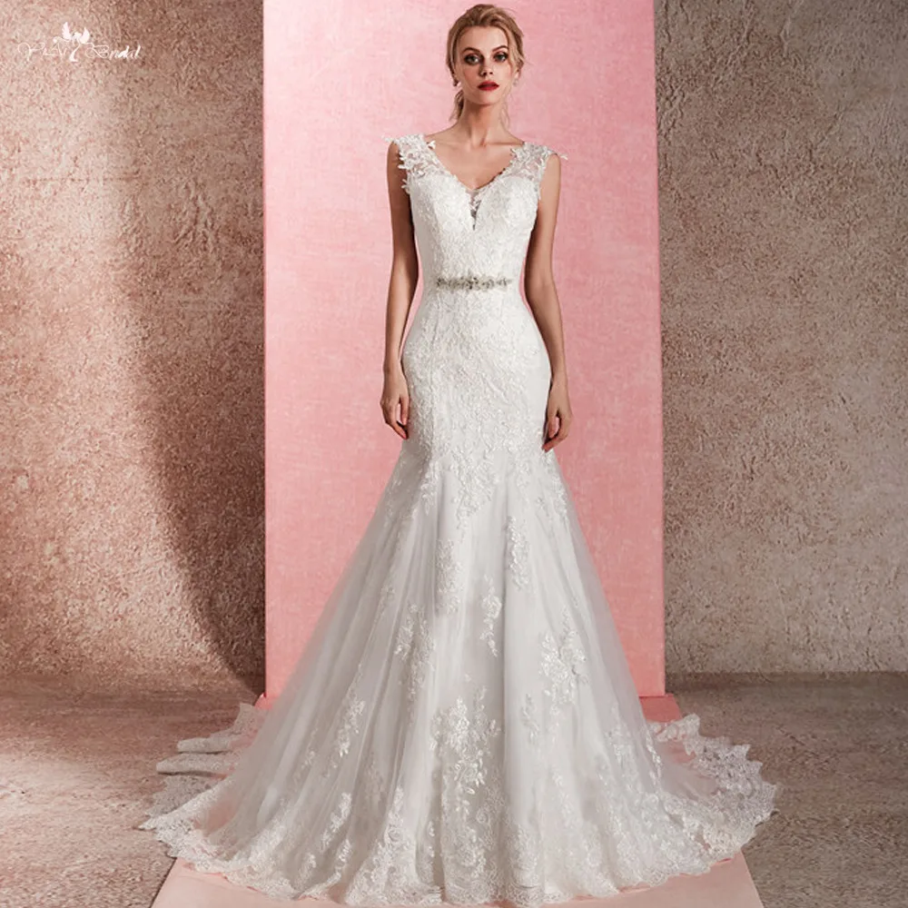 

RSW1476 Sexy Real Pictures V Neckline Mermaid Wedding Gowns 2018