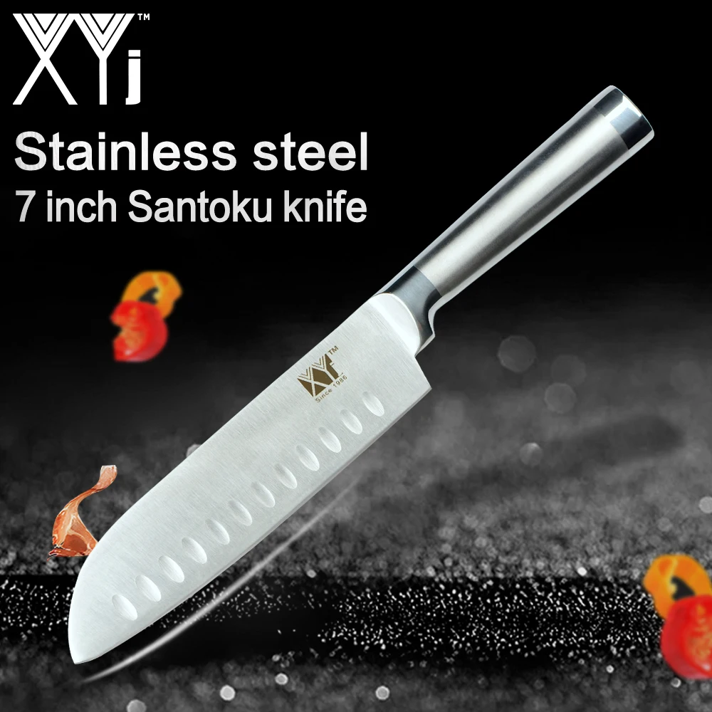 

XYj High Carbon Stainless Steel Kitchen Knife Japanese Style Fruit Utility Santoku Bread Chef Slicing Knife Steel Cooking Knives