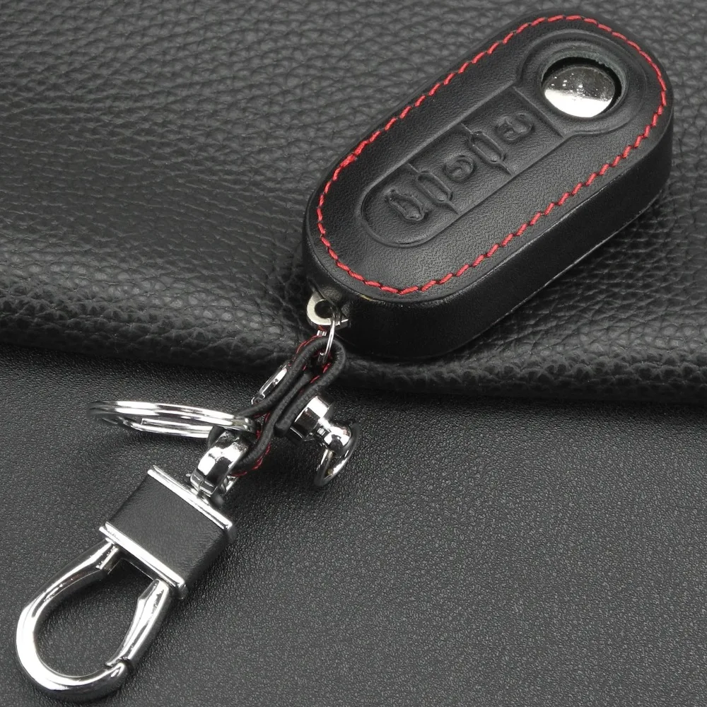 Кожаный чехол для ключей автомобиля Fiat 500 grande punto stilo 500x panda ducato 3 кнопки