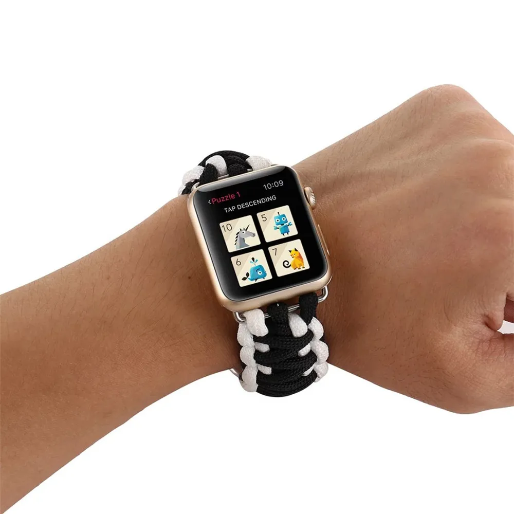 Ремешок для зонта Apple Watch Band 42 мм 38 44 40 нейлоновый спортивный браслет iWatch Series SE 6 5 4 3