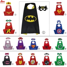 

D.Q.Z 70*70 cm Superhero Costume Kids Carnival Satin Capes With Felt Masks Birthday Party Supplies Gift Toys Party Hero Cosplay
