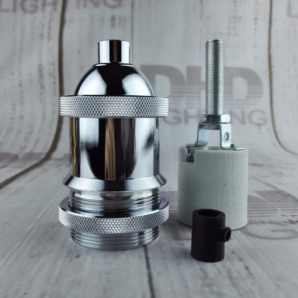 Бесплатная доставка хромированный подвесной светильник сделай сам с проводом E27