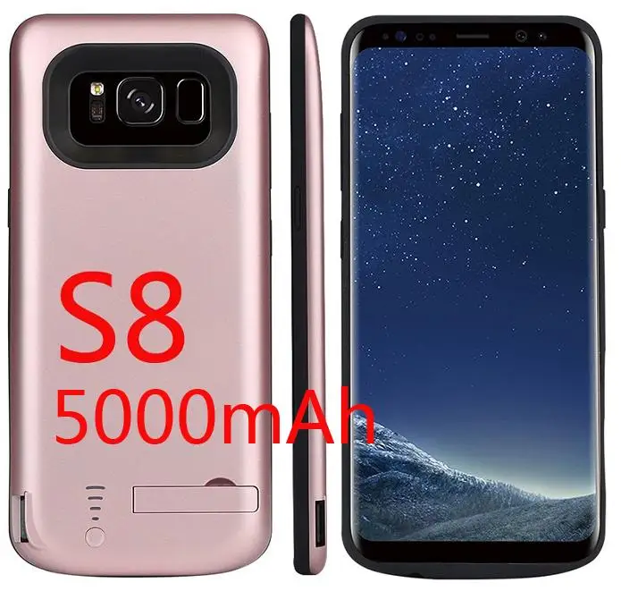 Чехол для аккумулятора 5000 мАч/6500 мАч для samsung Galaxy S8 Plus, чехол для зарядного устройства, внешний аккумулятор, внешний аккумулятор для samsung S8 S 8 Plus - Цвет: S8 Rosy Gold