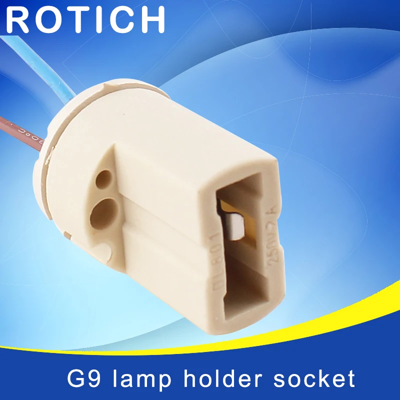10pcs/lot G9 Lamp Base 250V 2A Ceramic Socket High quality G9 Type Halogen Lamp Holder high quality ceramic 4pins tube socket fit for 300b 2a3 10pieces