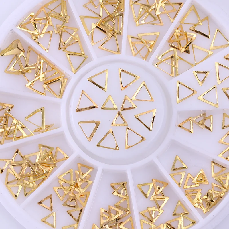 

1 Box Rivet Nail Studs Gold Color 4mm 5mm Mixed 3D Nail Decoration in Wheel Nail Studs DIY Design for Nail Art Decoration