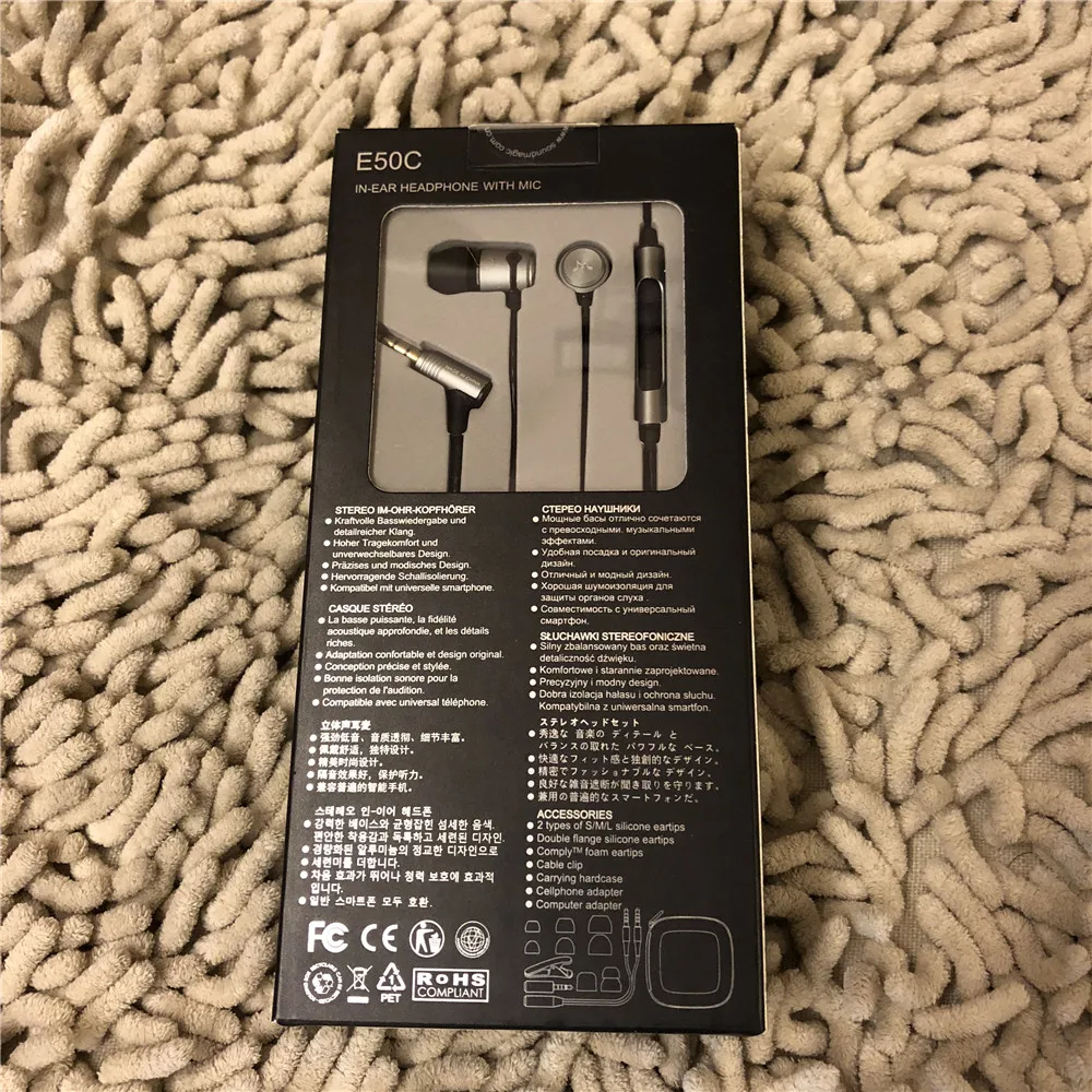  SoundMAGIC E50C Super Bass Sound earphones HIFI earbuds stereo in-ear eaphone with mic and remote f