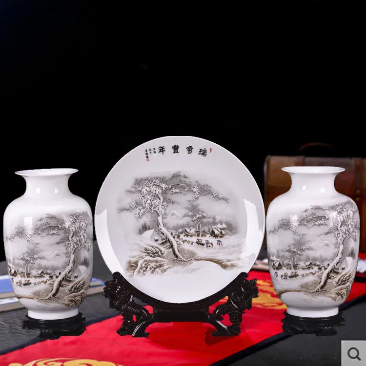

New Arrival Antique Jingdezhen Ceramic Vase Set Classical Chinese Traditional Handmade Eggshell Vase Flower Vases Porcelain Vase