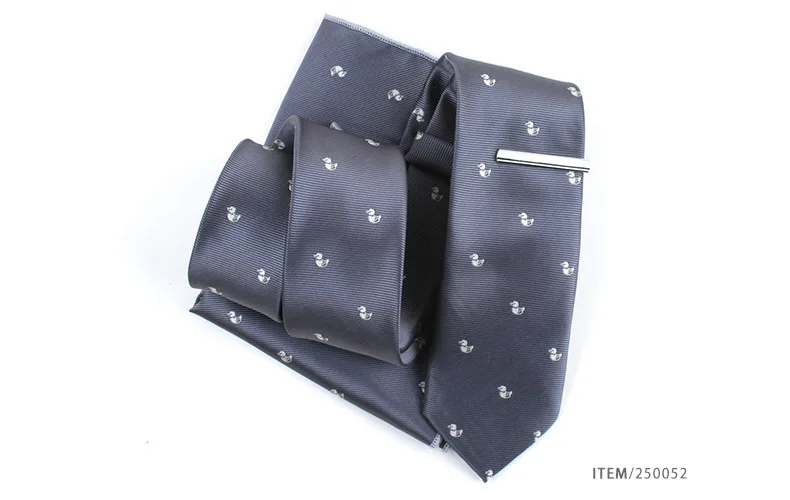 TieSet классический 6 см Для мужчин s Мультфильм с изображением акулы шеи галстук набор Животные цветочный галстук для Для мужчин карман