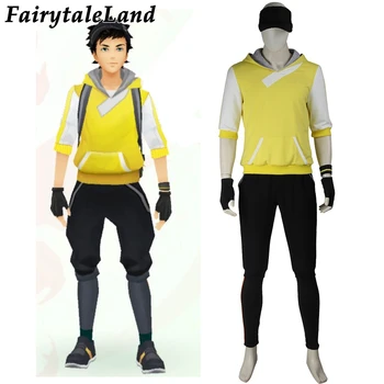 

Halloween costumes for adult men game Pokemon GO Cosplay Costume Pokemon go team male Pocket Monster Trainer Costume free hat