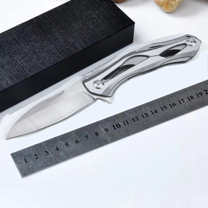 

High Quality Camping Folding Knife D2 Steel Blade steel Handle Outdoor Hunting practical fruit Knives Tactical self-defense Tool