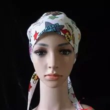 Белая шапочка-тыква с героями мультфильмов, хлопковая шапочка для операционной медсестры, Цветочная Кепка