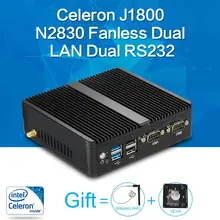 Mini PC Celeron J1800 N2830 8G RAM 128G SSD dual RS232 dual RJ45 max 2.58GHz mini desktop pc Micro Computer HTPC Windows 10/8