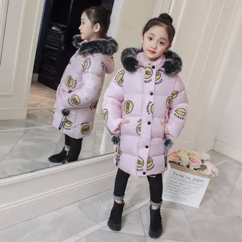 

2019 Girls Winter Coat Children Jackets Cotton Parkas Kids Winter Outerwear Coats Thickened Warm Jacket 5 6 7 8 9 10 11 12 13