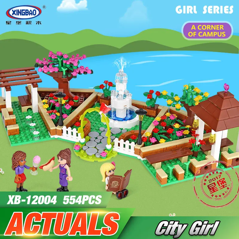 

XINGBAO 12004 554Pcs City Girl Series The Corner of the School Set Building Blocks Bricks Educational Funny Toys Gifts for Kids