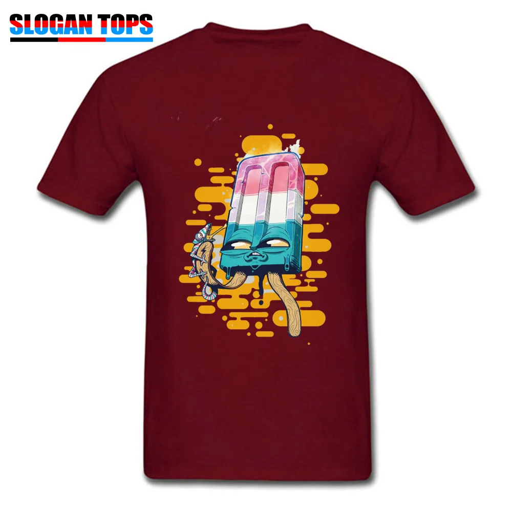 100% Cotton Student Short Sleeve monster ice cream829yy Top T-shirts Unique T Shirt 2018 Discount Design Round Neck T-shirts monster ice cream829yy maroon
