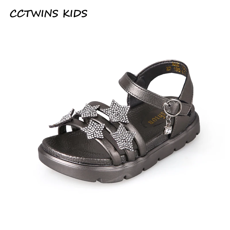 

CCTWINS Kids Shoes 2019 Summer Girls Fashion Rhinestone Party Shoe Toddler Children Star Flat Princess Baby Brand Sandals PS752