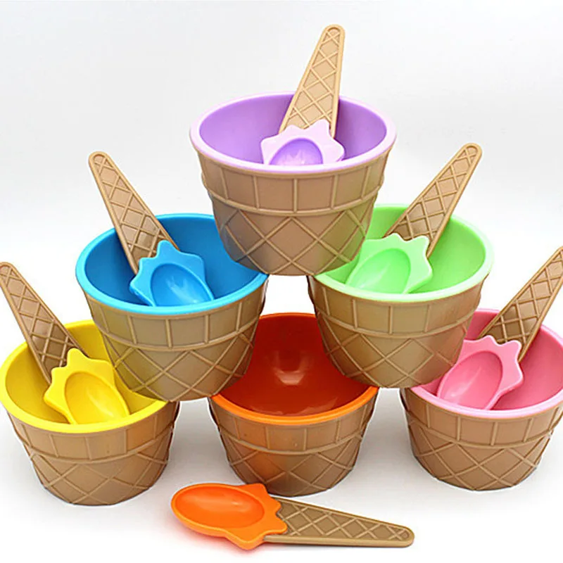 Useful 1Pcs Kids Ice Cream Bowls Ice Cream Cup Couples Bowl Gifts