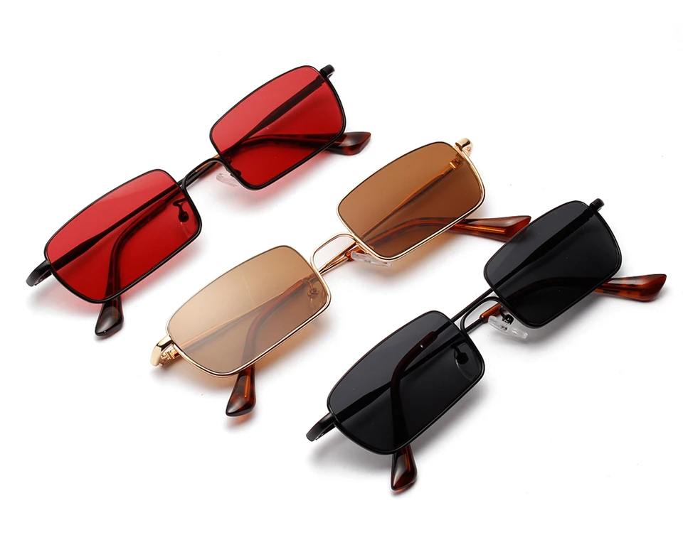Peekaboo Ретро Квадратные Солнцезащитные очки для мужчин черная коричневая металлическая оправа красные солнцезащитные очки для женщин летние аксессуары uv 400