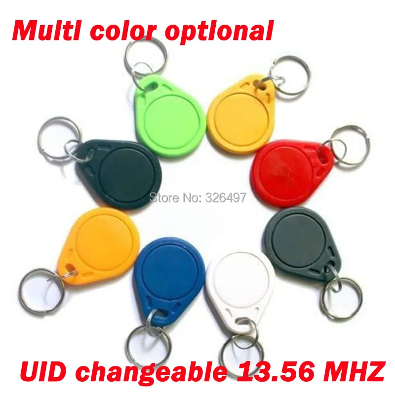 

10Pcs/lot 13.5MHZ UID Changeable MF S50 1K IC Keys Keyfobs Token Tags S50 NFC Clone Copy Back door Rewritable Blank Magic Card