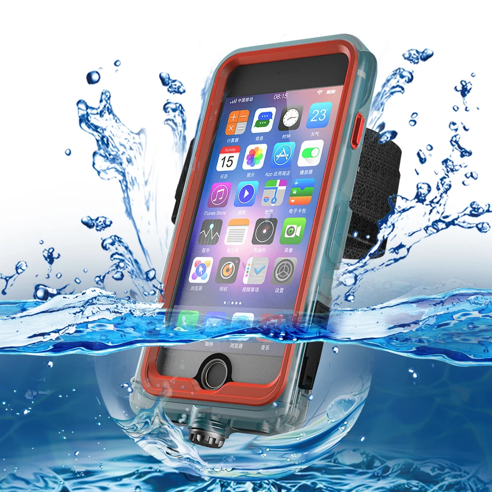 

BuzzLee Luxury Dirt Shock Waterproof Sports Running Phone Bags Case Coque With Arm Band for iphone X Xs 8 7 6s Plus cover Pouch