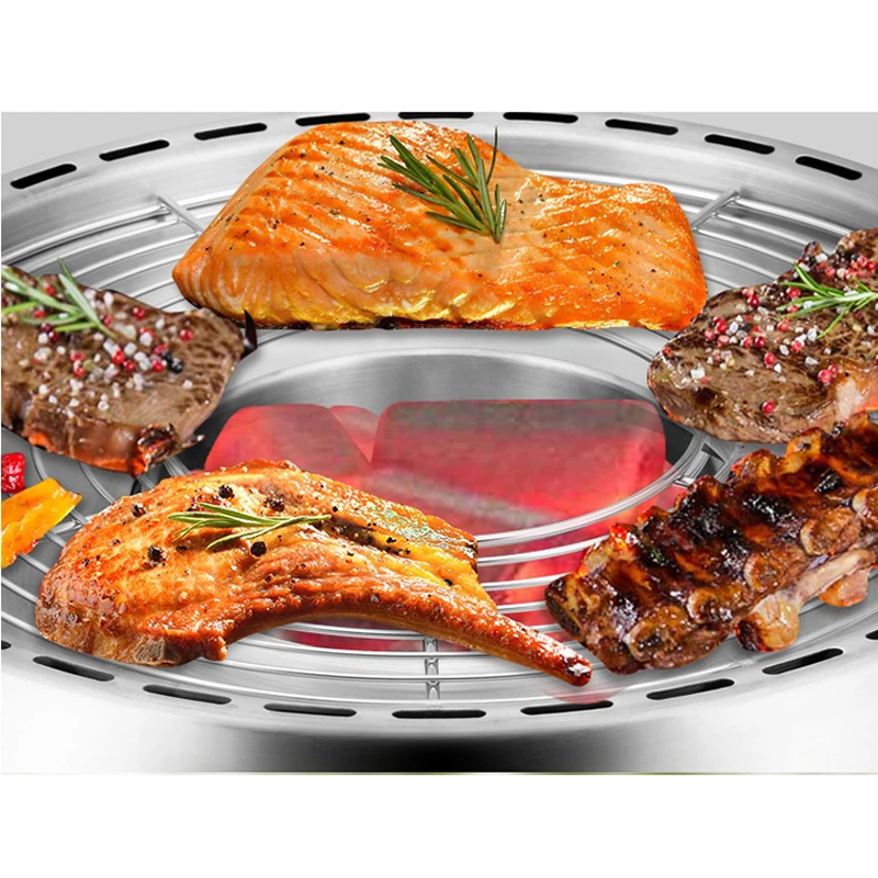 Электрический гриль из нержавеющей стали с USB вентилятором/Бездымная печь для