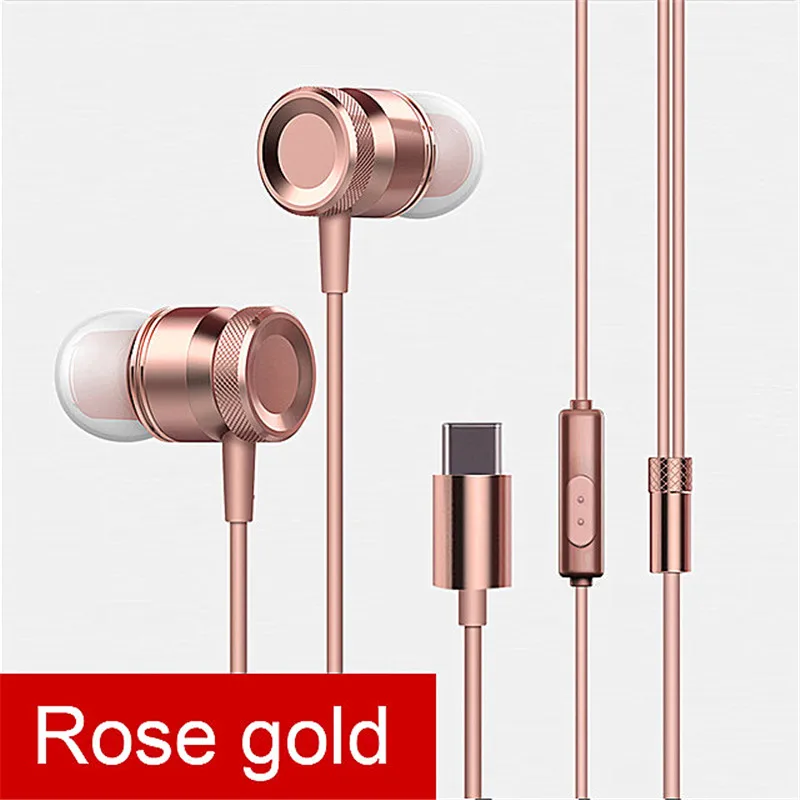 

USB Type-C in-ear Earphones wired earphones C-type interface metal earphones mp3 mp4 smart device in-ear earphones