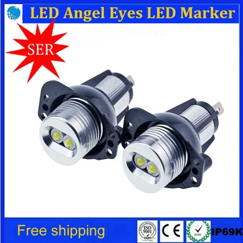 

Free Shipping New Promotion Super Bright 2*6W LED Angel Eyes LED Marker High Power 6W LED Angel Eyes for BMW E90,E91 Hot Selling