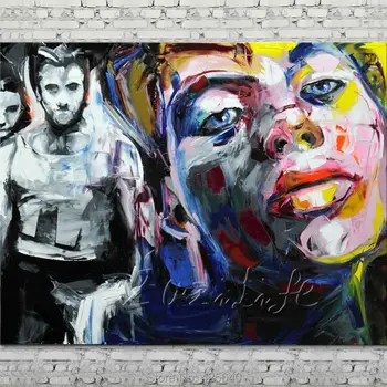

Palette knife portrait Oil painting abstract human face Hand painted on canvas Francoise Nielly home decoration Drawing4