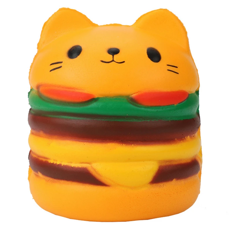 Squishy Kitty гамбургер медленно отскакивающие игрушки мягкие Squishi Cat Burger Sanwich Исцеление декомпрессии игрушечные лошадки для взрослых гаджеты