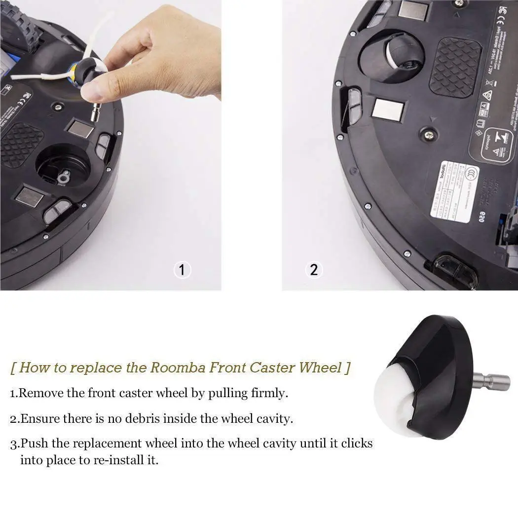 EAS-переднее колесико, 3 шт. Roomba 650 вакуумный заменитель очистителя колеса для irobot Roomba 500, 600, 700, 800 и 900 серии