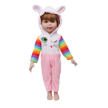 

Dolls clothes American Cute bunny jumpsuit suit toy accessories fit 18 inch Girl and 43 cm baby c576