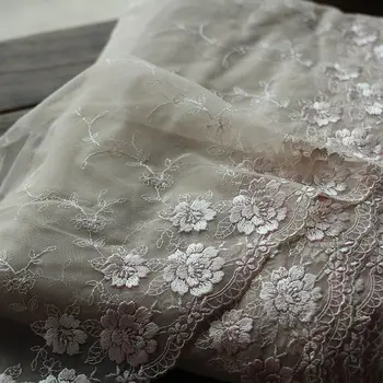 

Free shipping 2yards/lot 20cm wide Embroidered Tulle Lace trim mesh lace trim~lovely~