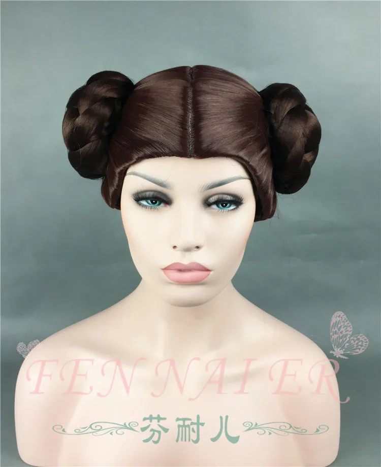 Star Wars Princess Leia Organa Solo Wig Short Brown Cosplay Hair