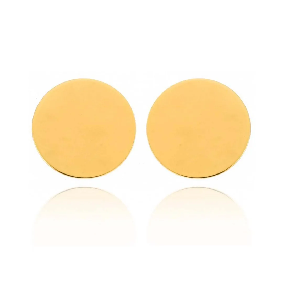 1Pair High Quality Gold Metal Circle Stud Earrings Minimalist Geometric Round Ear Stud Fashion  Jewelry Gift For Women