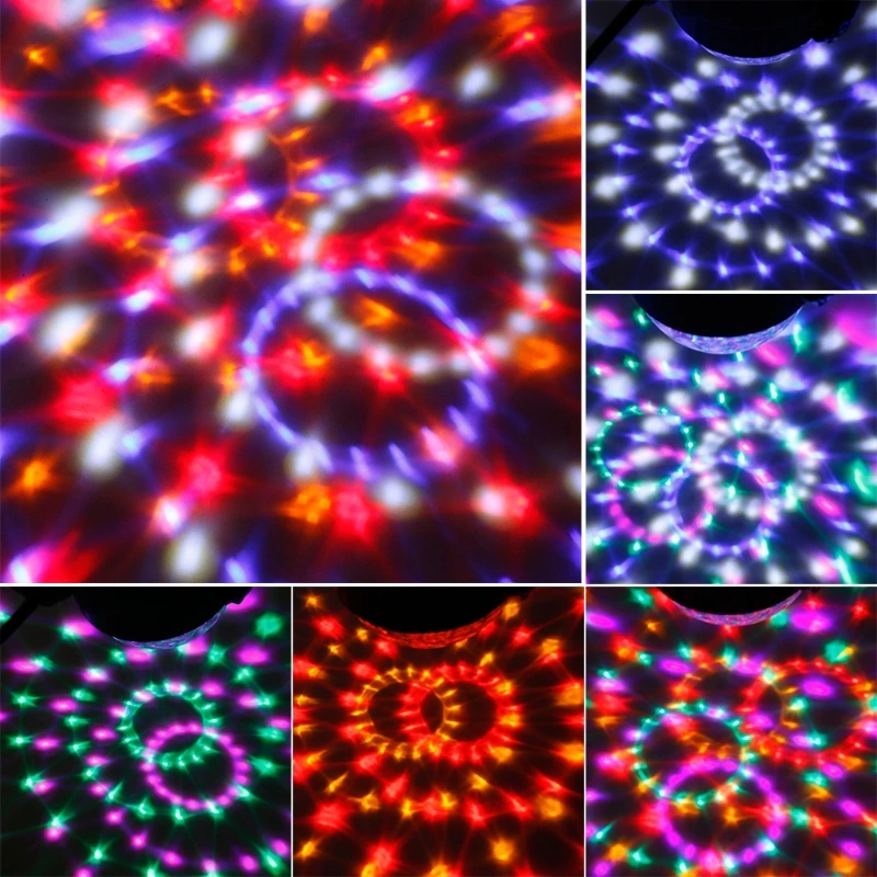 

6 led Remote RGB LED Crystal Magic Rotating Ball Stage Light Colorful DJ light
