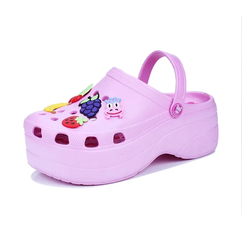 purple platform crocs