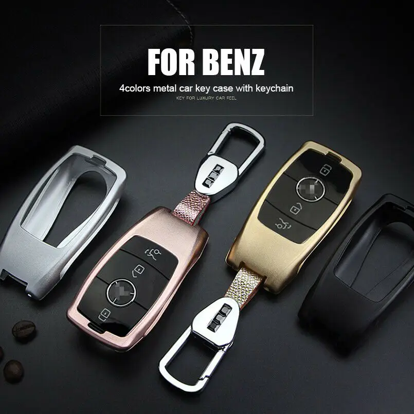 

High Quality Metal Car Key Case Fob Shell Cover Holder Keychain for Mercedes Benz E Class W213 E200 E200L E300 E300L 2016-18