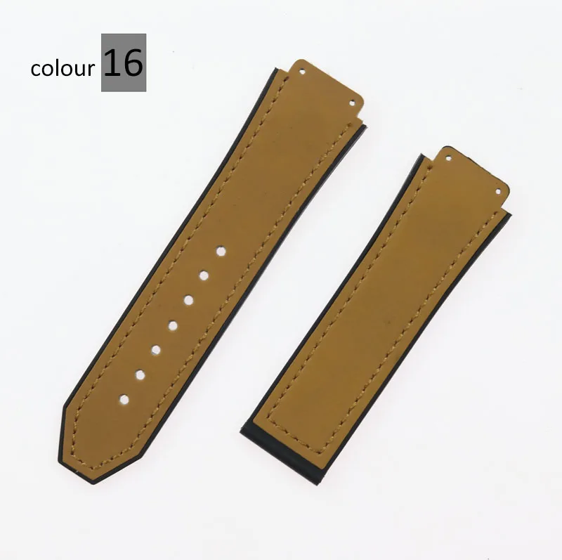 26mmx19mm leather and silicone matte straps fit the Hublot classic fusion series CHRONOGRAPH 45mm42mm watch band bracelet - Цвет ремешка: Белый