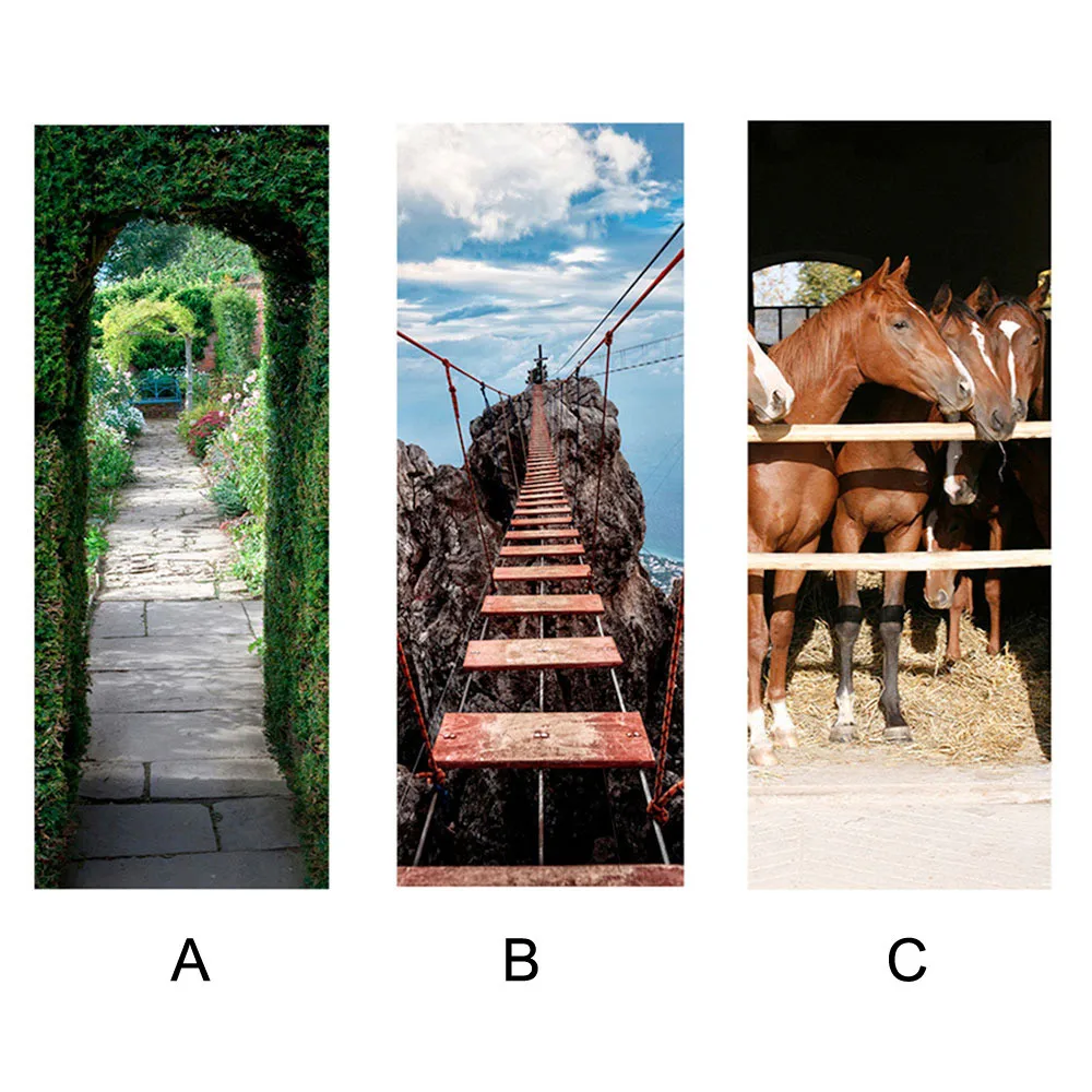 Горячая 3D наклейка на дверь s DIY наклейки на стену спальни украшения двери Настенные обои водонепроницаемый ПВХ стикер домашний Декор 200 см* 77 см z0322