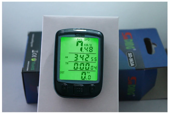 

SunDing Bike Computer Speedometer Odometer Water Resistant Cycling Bicycle Computer LCD Backlight SD-563B