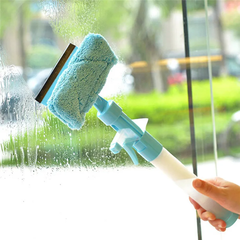 

PP + terry cloth Glass Wiper Multifunction Magic Spray Water Brush Window Glass Cleaner Wiper Washing Brush window cleaner #4JY9
