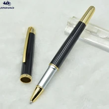 Высокого качества Jinhao черная шариковая ручка с золотым зажимом канцелярский школьный офисный инструмент металлическая подарочная ручка