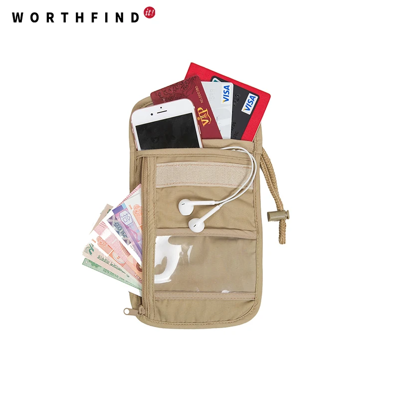 WORTHFIND Travel Bags Waterproof Passport Holder Multifunction Unisex