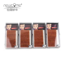 C/D коричневый наращивание ресниц ручной работы синтетические волосы ресницы натуральный длинные Корея шелк объемные ресницы