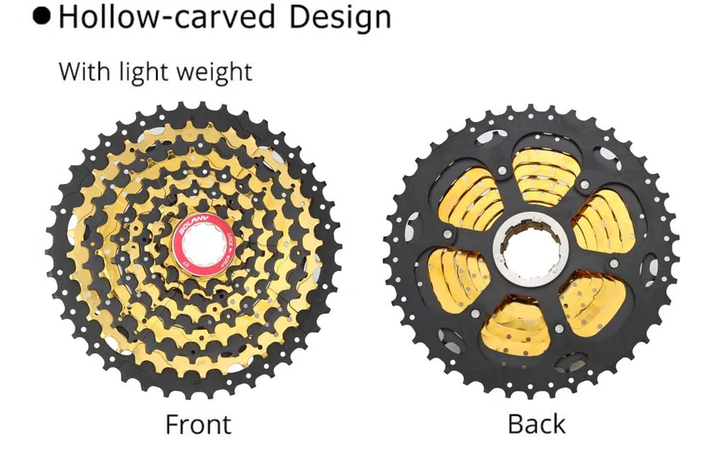 BOLANY MTB 10 скоростной Freewheel широкого соотношения 11-42 T стальной черный золотой блок звездочек совместимый для Shimano детали горного велосипеда