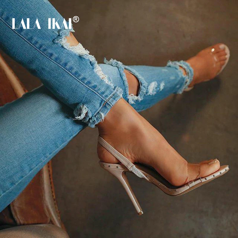 US $22.86 51% OFF|LALA IKAI Transparente High Heels Frau Vinyl Street Punk PVC Nieten Sommer Sandalen Frauen Schuhe 014C1865 49 in Hohe Absätze aus US $22.86 51% OFF|LALA IKAI Transparente High Heels Frau Vinyl Street Punk PVC Nieten Sommer Sandalen Frauen Schuhe 014C1865 49 in Hohe Absätze aus