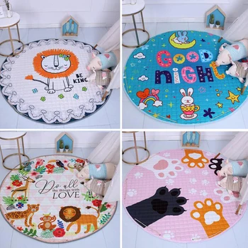 

1.5M Baby Mat Carpet Rugs Children Play Mat Educational Mat Crawling Mat with Storage Bag Rope Kids Toys Sundries Pouch