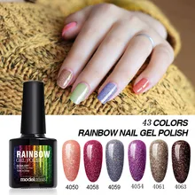 Modelones неоновый УФ-гель для ногтей красного цвета Радужный УФ-Гель-лак для ногтей впитывающий Полупостоянный светодиодный лак для ногтей Блестящий УФ-гель
